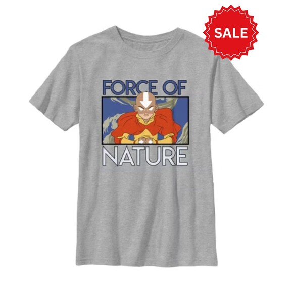 Avatar The Last Airbender Force of Nature Graphic Tee T-Shirt (YL) Gray NWT - Picture 1 of 8